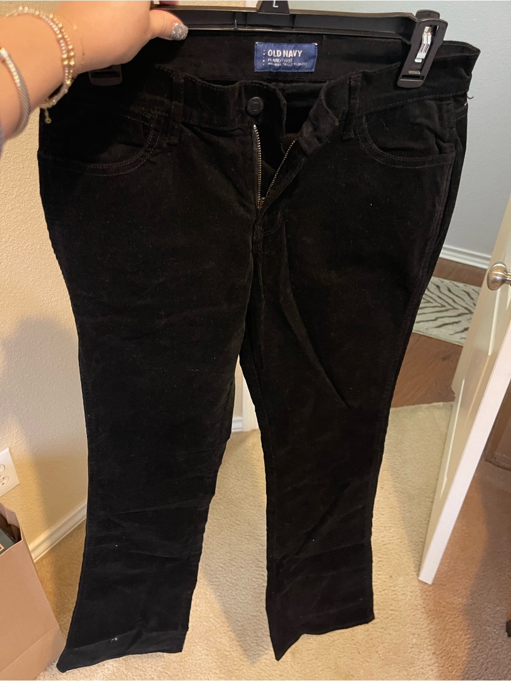 Old Navy Black Corduroy Straight-Leg Pants new